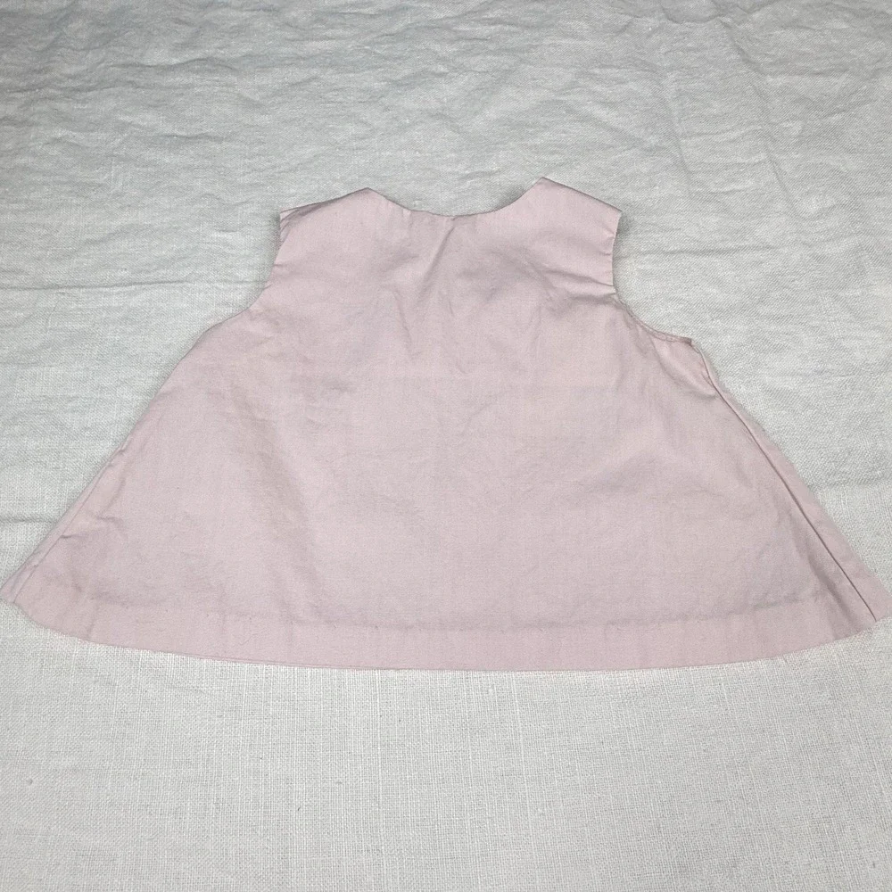 Primitive Dress Girls 0-3M Pink Gingham Peter Pan Collar Embroidered Mushroom